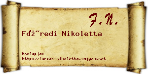 Füredi Nikoletta névjegykártya